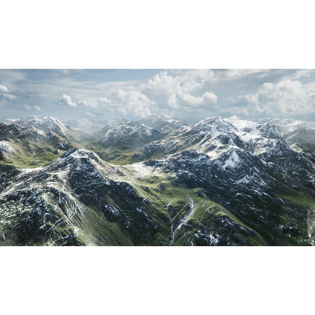 Mountain Landscape 3D Model – Low Poly Textures for VR/AR, FBX - View 9