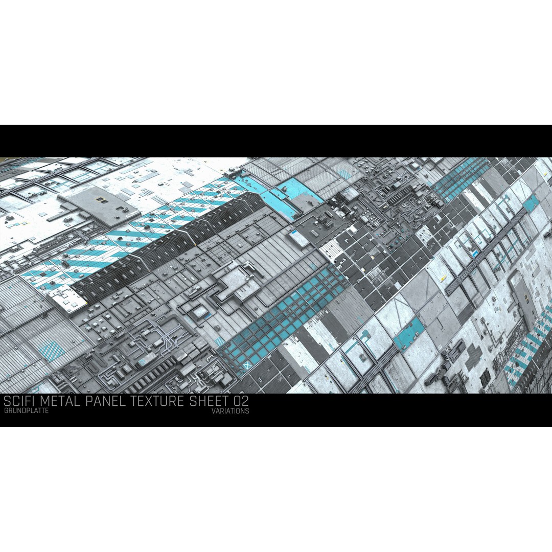 Sci-Fi Wall Panel Texture Set – PBR Textures for Spaceships, PNG - View 10
