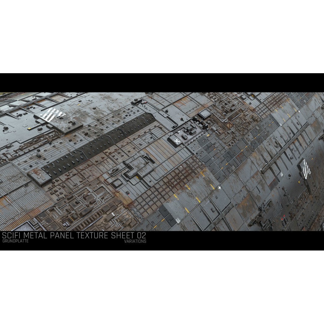 Sci-Fi Wall Panel Texture Set – PBR Textures for Spaceships, PNG - View 11