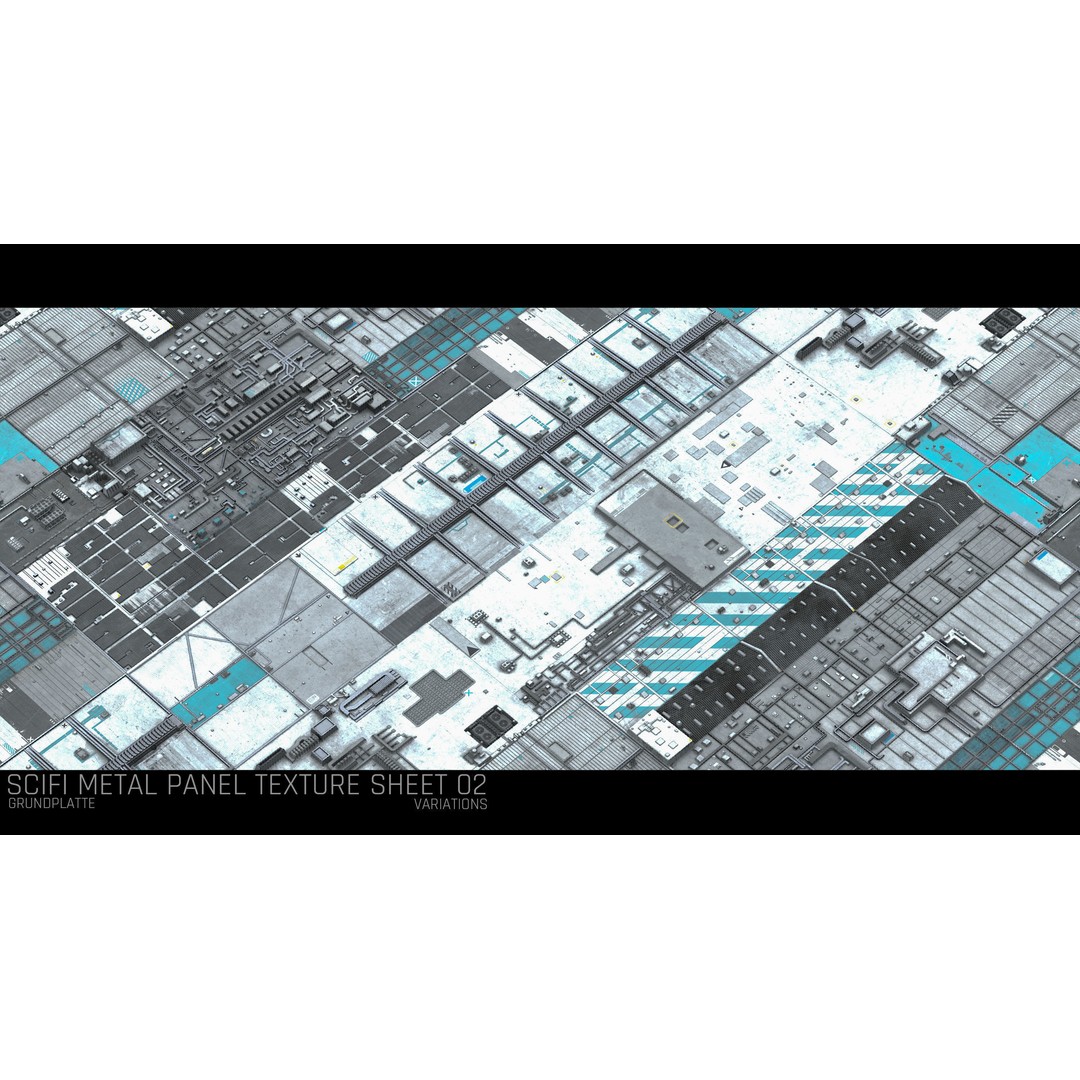 Sci-Fi Wall Panel Texture Set – PBR Textures for Spaceships, PNG - View 13
