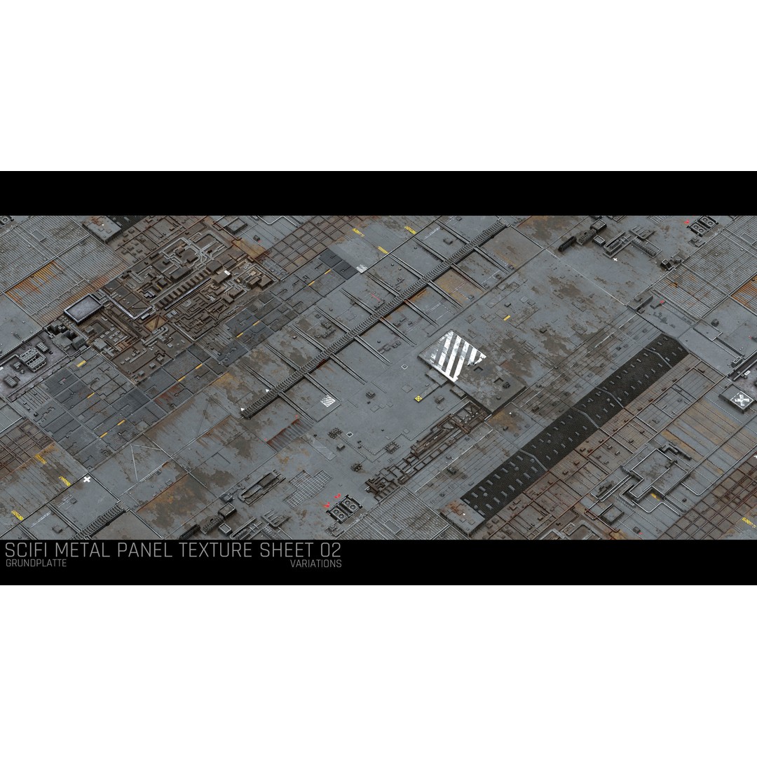 Sci-Fi Wall Panel Texture Set – PBR Textures for Spaceships, PNG - View 14