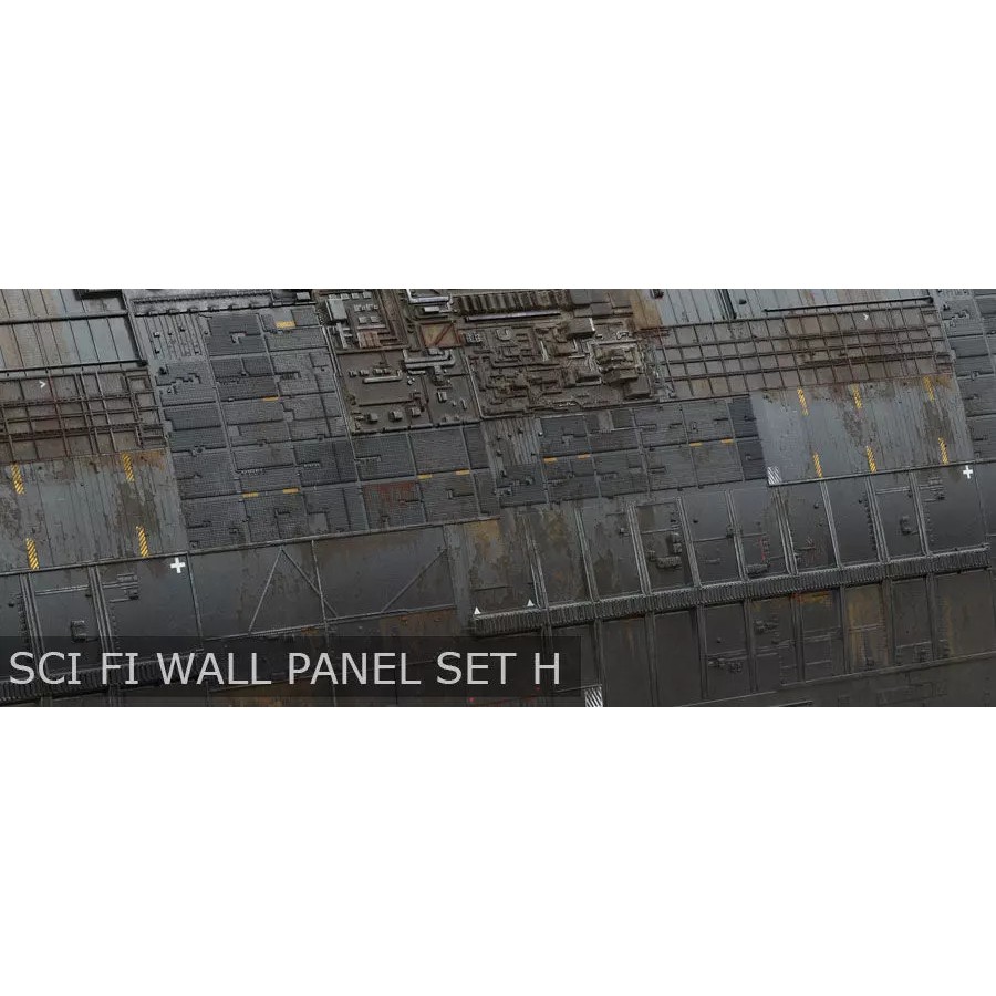 Sci-Fi Wall Panel Texture Set – PBR Textures for Spaceships, PNG - View 2