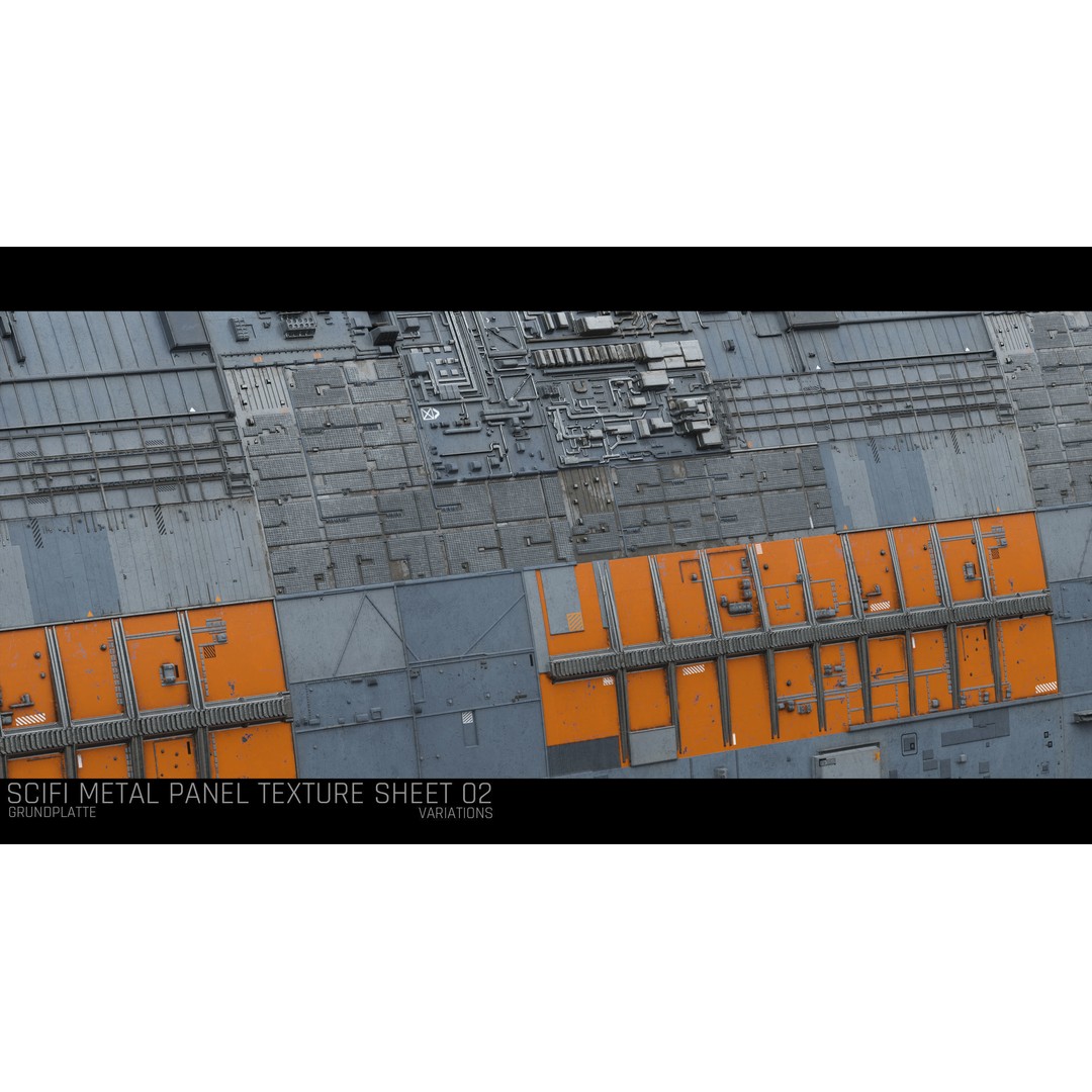Sci-Fi Wall Panel Texture Set – PBR Textures for Spaceships, PNG - View 3