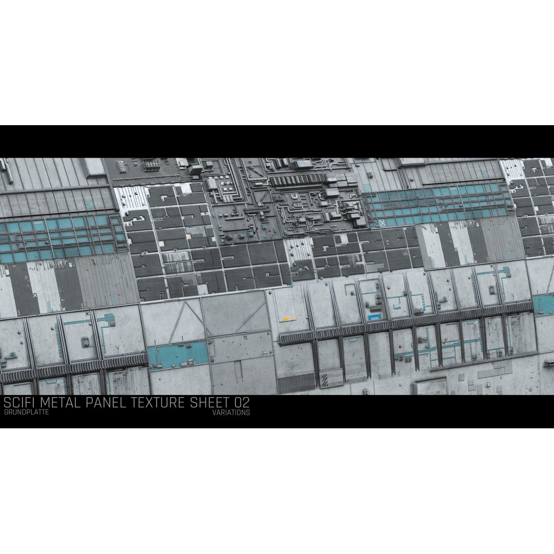 Sci-Fi Wall Panel Texture Set – PBR Textures for Spaceships, PNG - View 4