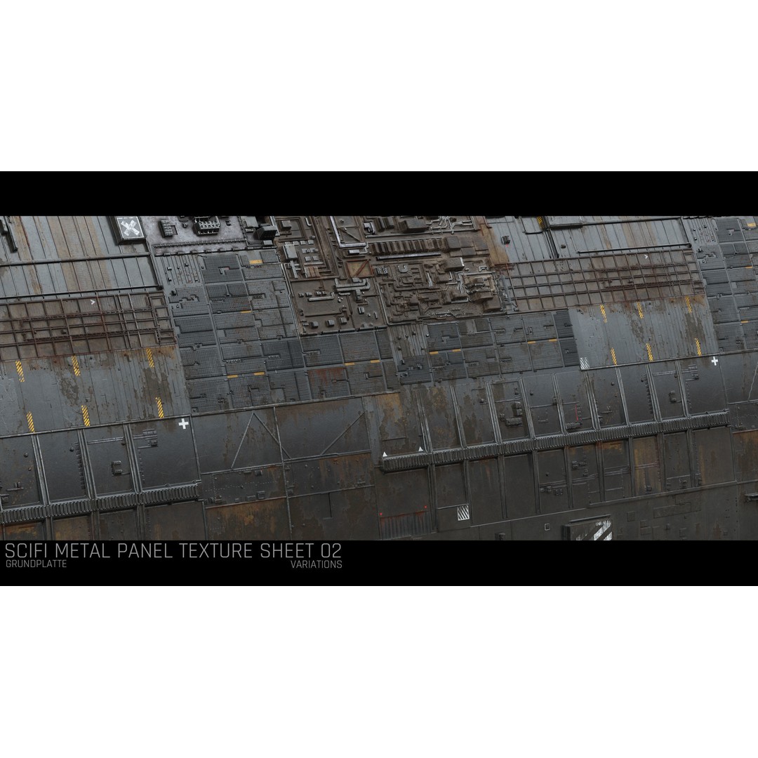 Sci-Fi Wall Panel Texture Set – PBR Textures for Spaceships, PNG - View 5
