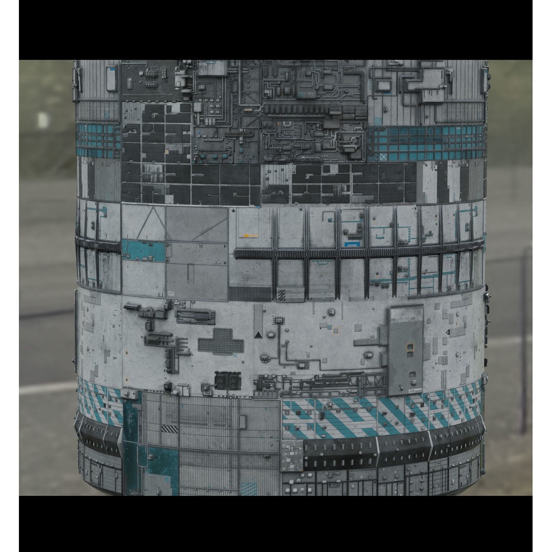 Sci-Fi Wall Panel Texture Set – PBR Textures for Spaceships, PNG - View 7