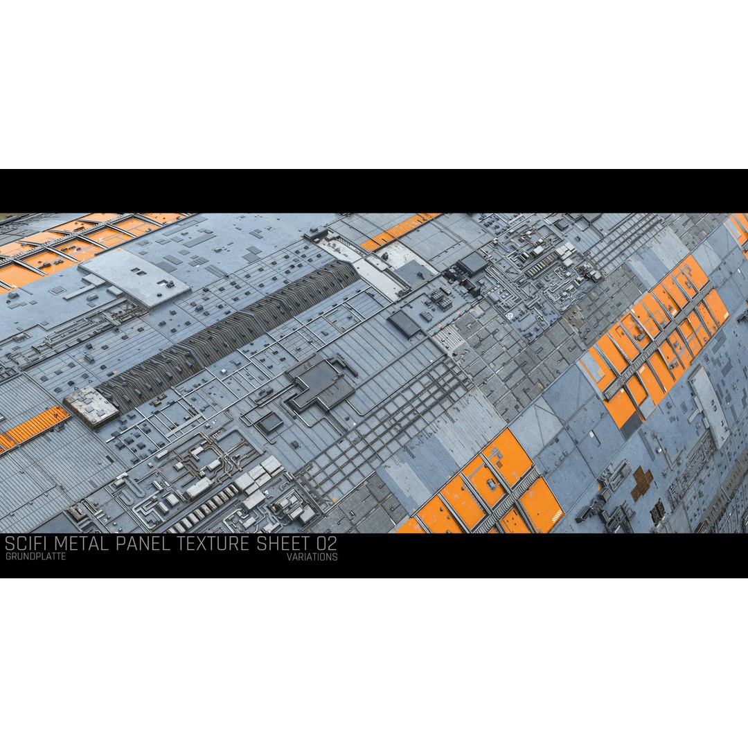 Sci-Fi Wall Panel Texture Set – PBR Textures for Spaceships, PNG - View 9