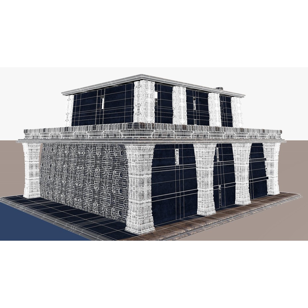Pre-Columbian Temple 3D Model – Modular Architecture with PBR Textures - View 17