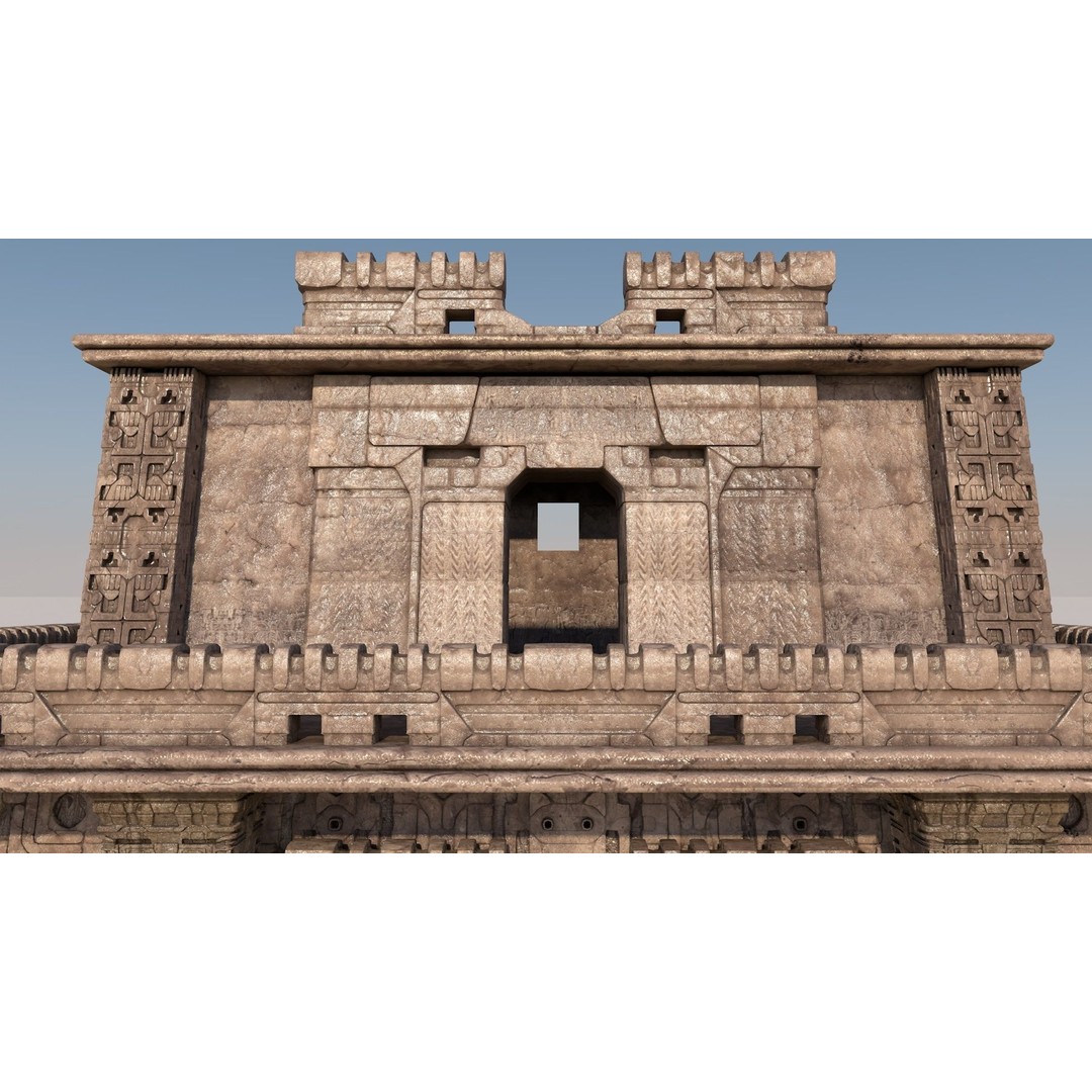 Pre-Columbian Temple 3D Model – Modular Architecture with PBR Textures - View 9