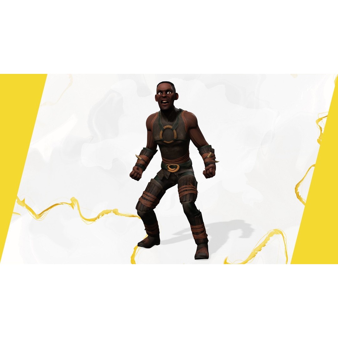 Tribal Warrior 3D Model – Stylized Toon Fighter, Rigged for Animation - View 10