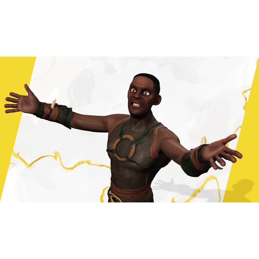 Tribal Warrior 3D Model – Stylized Toon Fighter, Rigged for Animation - View 14
