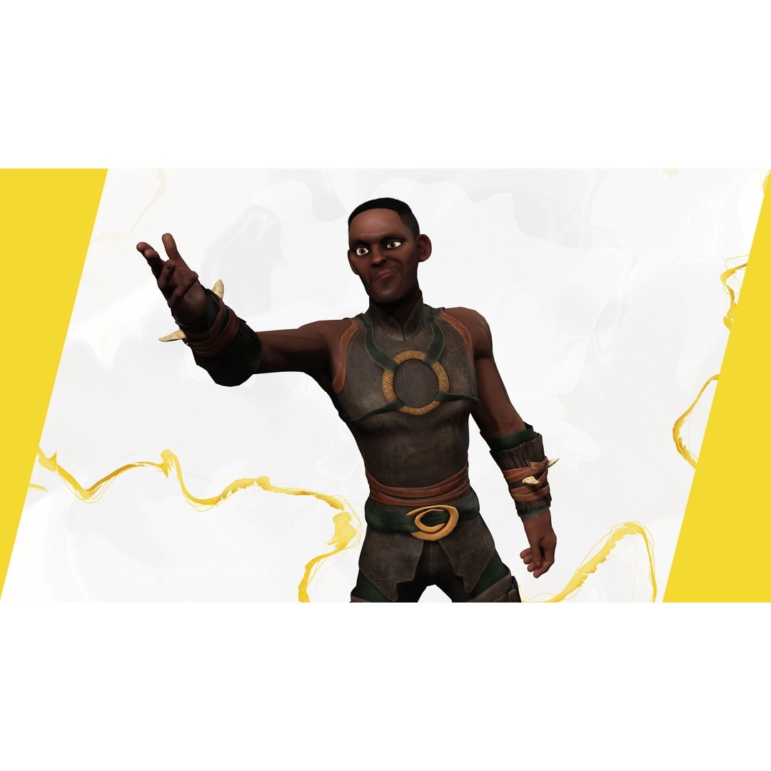Tribal Warrior 3D Model – Stylized Toon Fighter, Rigged for Animation - View 16