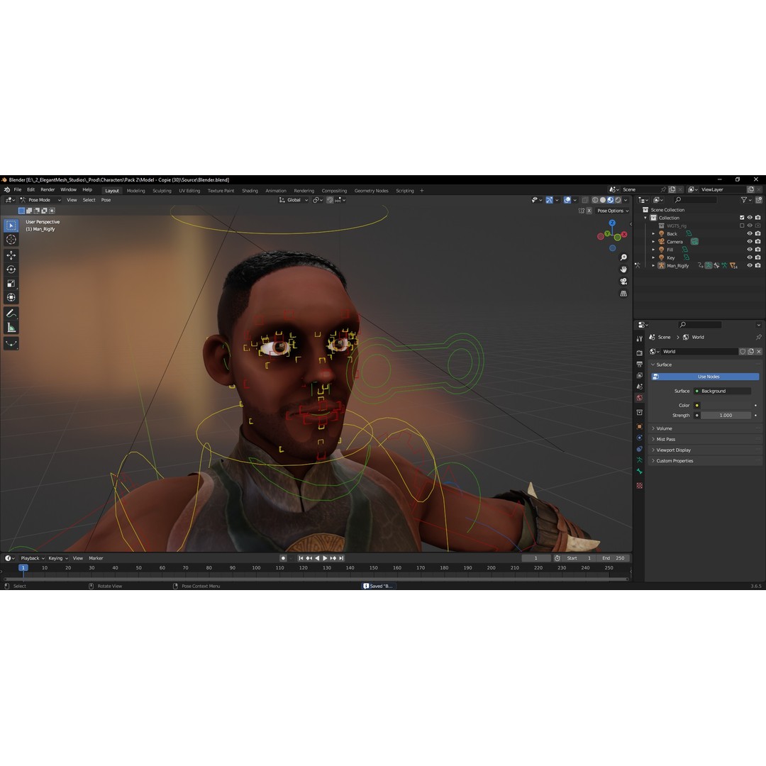 Tribal Warrior 3D Model – Stylized Toon Fighter, Rigged for Animation - View 21