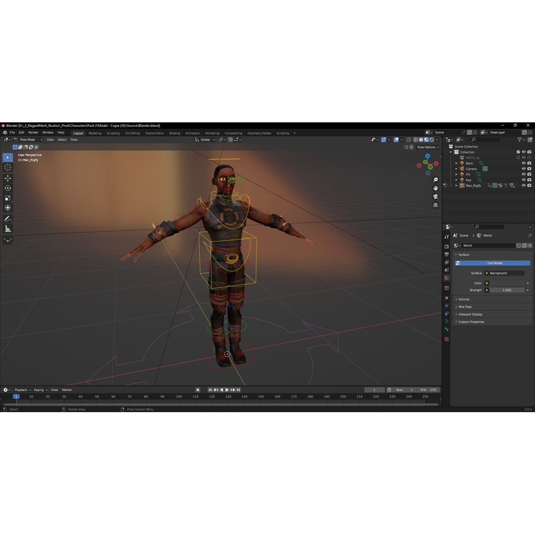 Tribal Warrior 3D Model – Stylized Toon Fighter, Rigged for Animation - View 22