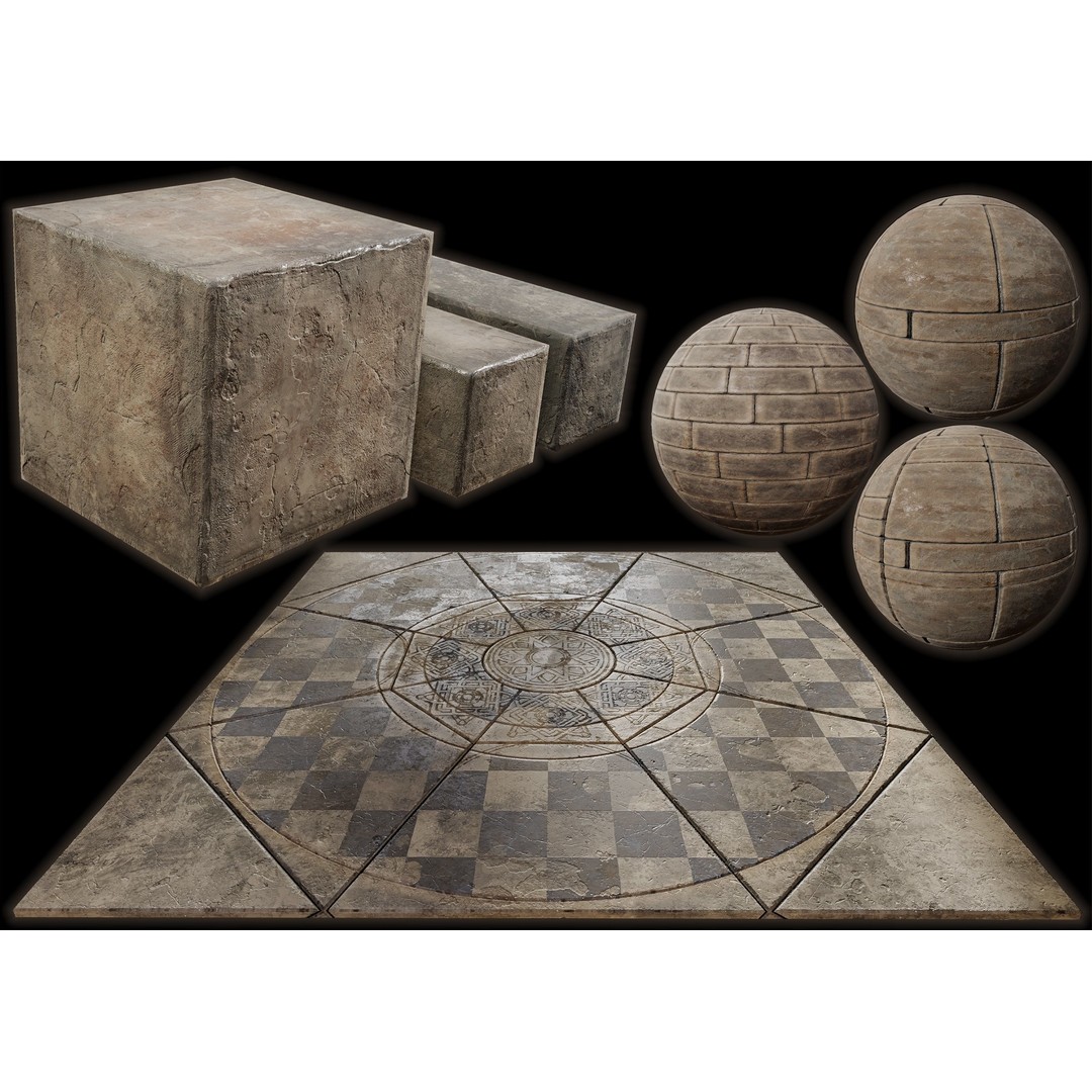 Medieval Wall and Ground 3D Model – PBR Textures, Low Poly Asset