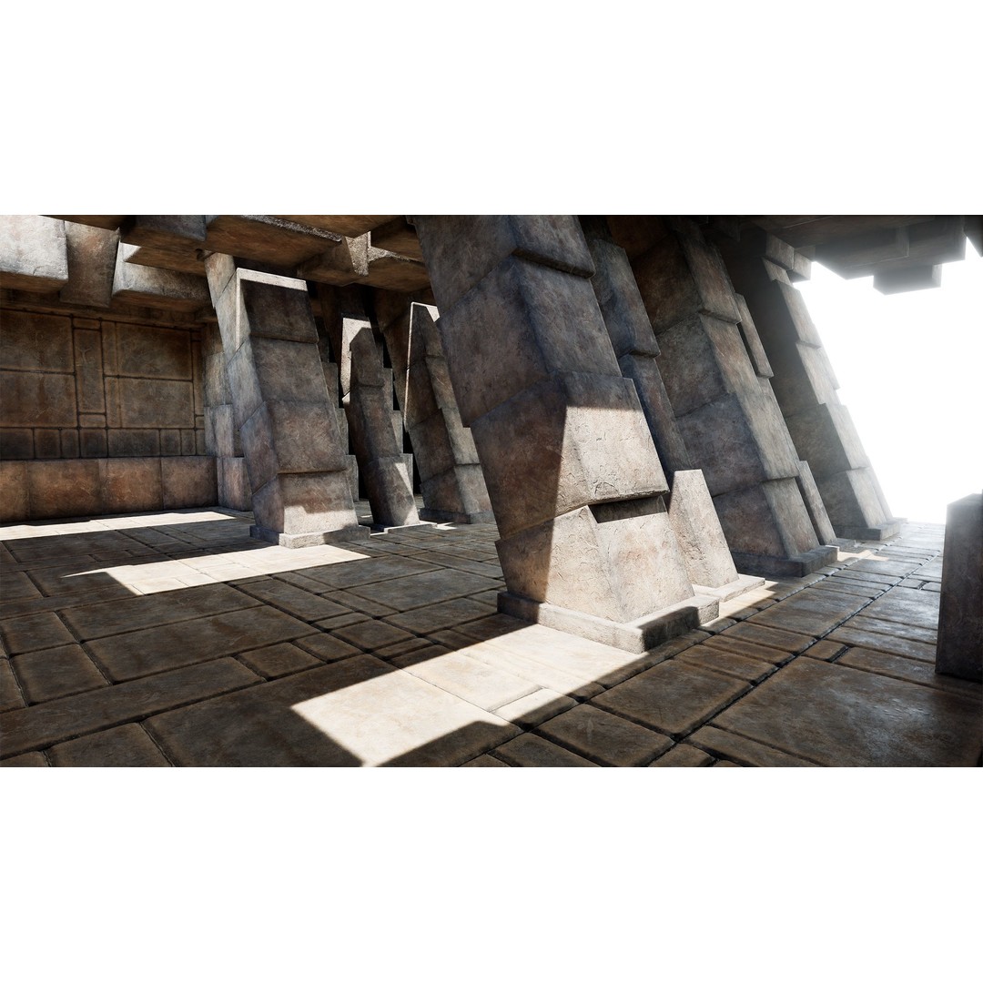 Medieval Wall and Ground 3D Model – PBR Textures, Low Poly Asset - View 14
