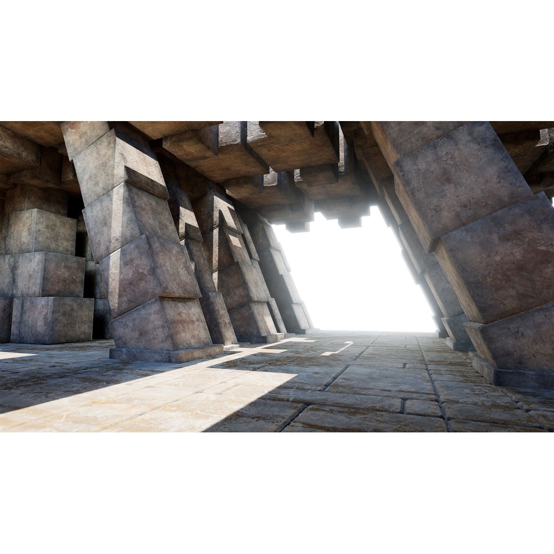 Medieval Wall and Ground 3D Model – PBR Textures, Low Poly Asset - View 16