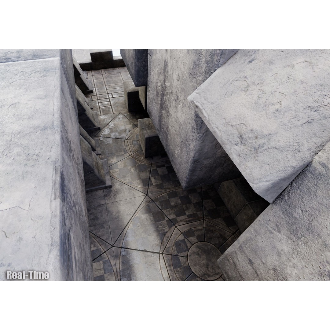 Medieval Wall and Ground 3D Model – PBR Textures, Low Poly Asset - View 6