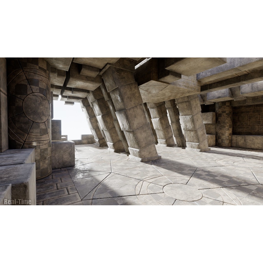 Medieval Wall and Ground 3D Model – PBR Textures, Low Poly Asset - View 8