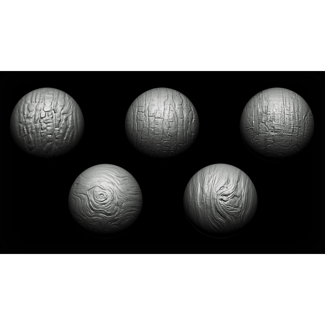 Wood Detail 3D Model – VDM Brush Textures for Zbrush & Blender - View 4