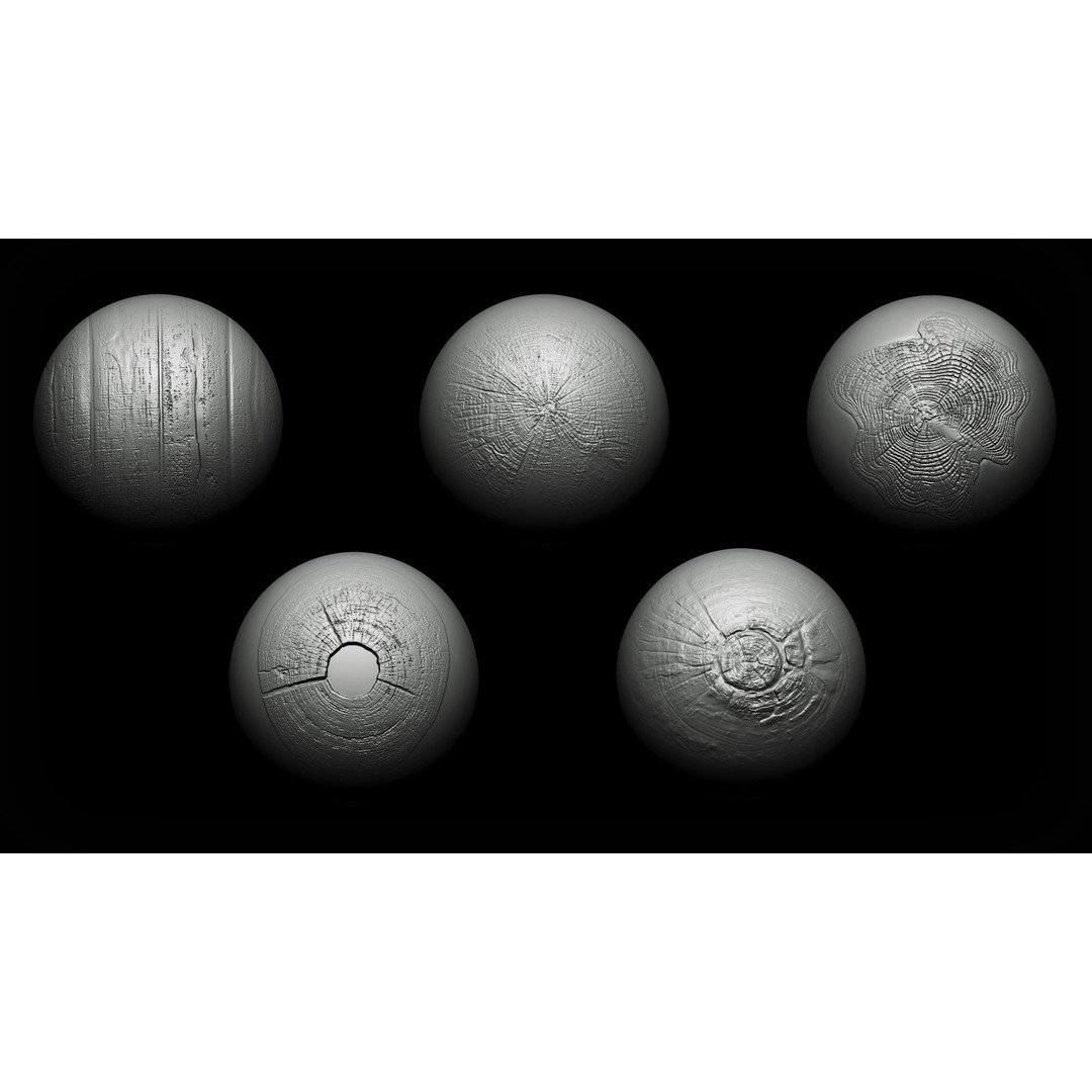Wood Detail 3D Model – VDM Brush Textures for Zbrush & Blender - View 7