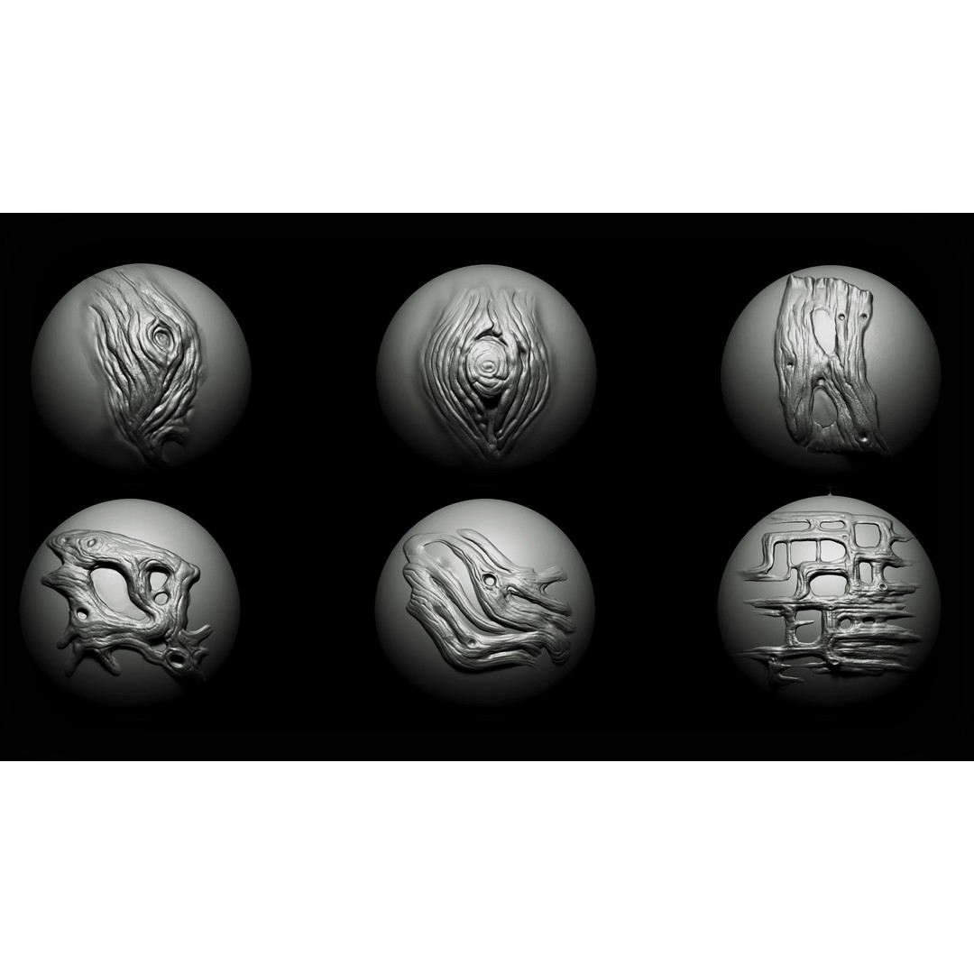 Wood Detail 3D Model – VDM Brush Textures for Zbrush & Blender - View 8