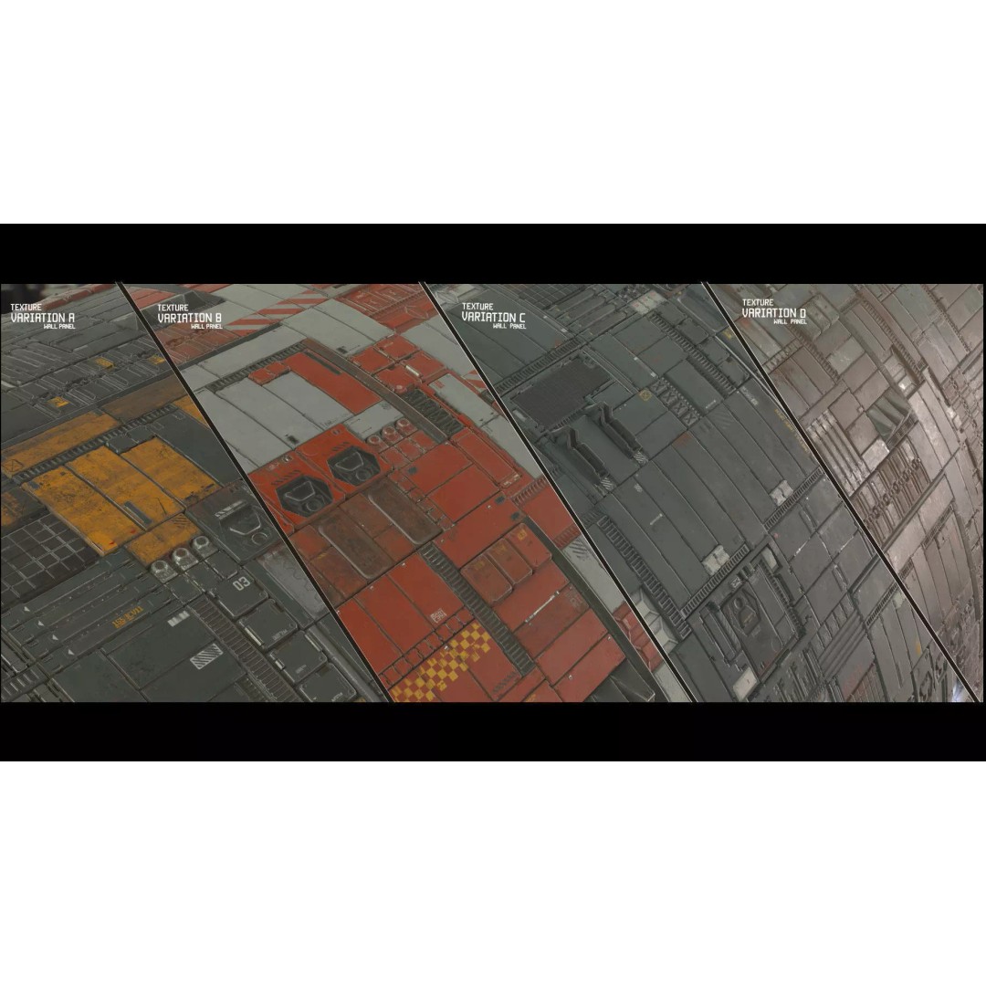 Scifi Wall Panel Texture Set E – PBR Textures for Spaceships, 4096x4096 - View 2