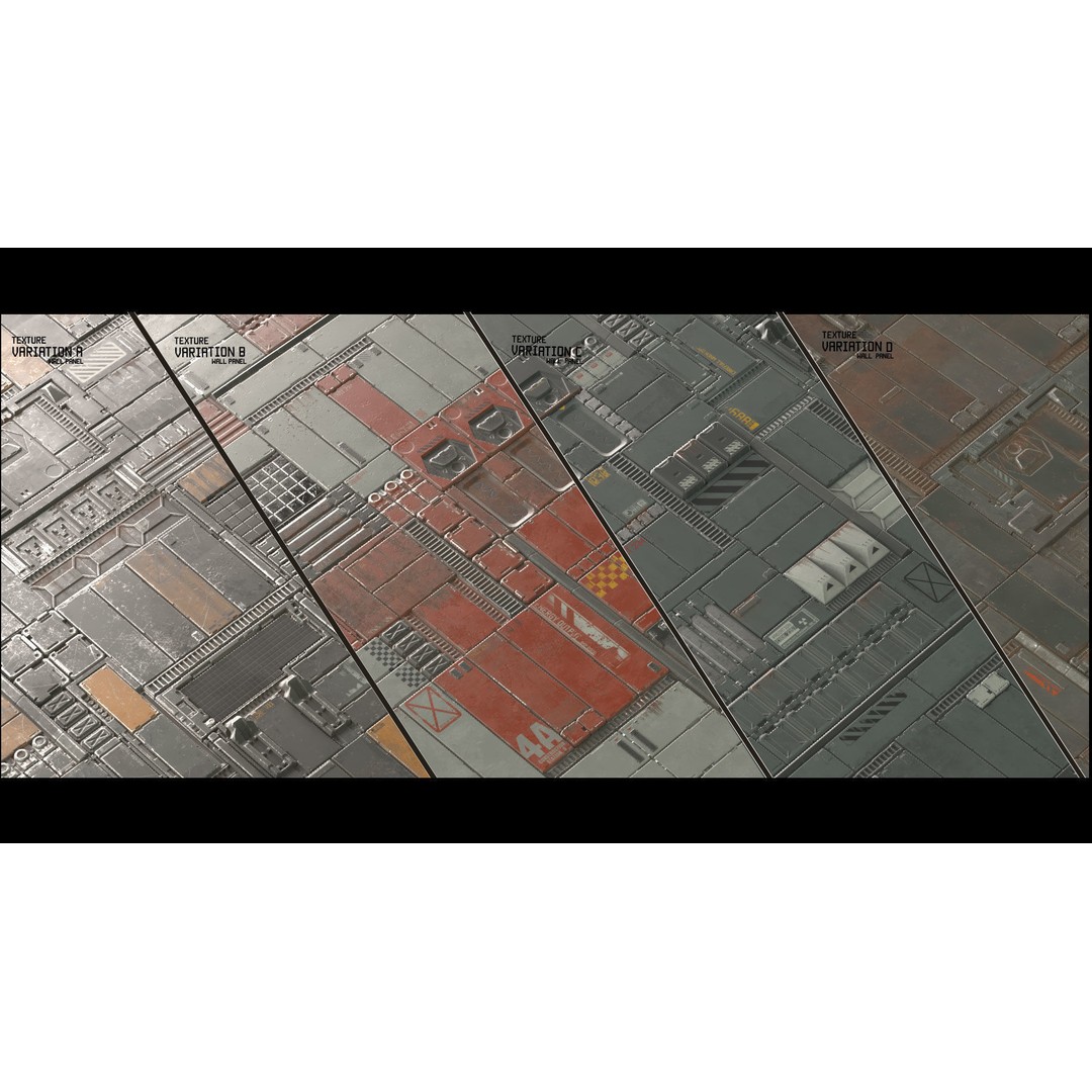 Scifi Wall Panel Texture Set E – PBR Textures for Spaceships, 4096x4096 - View 4