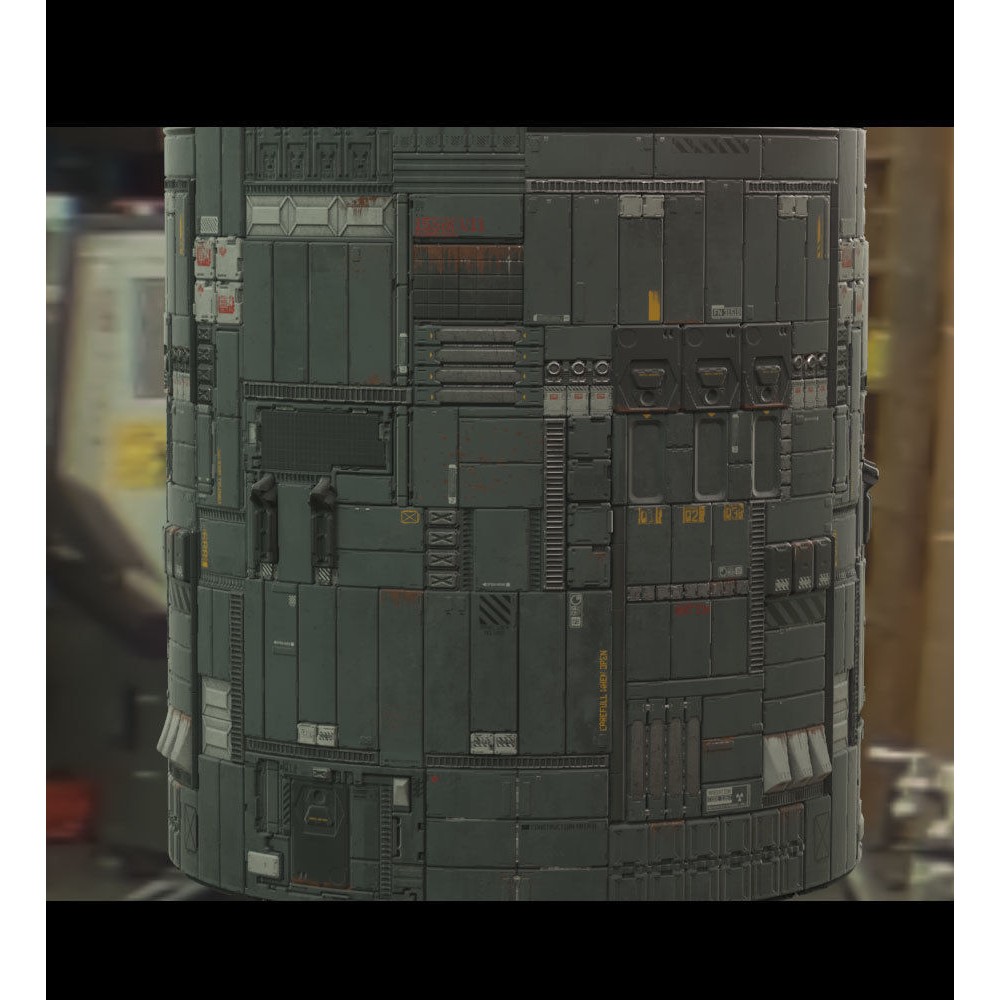 Scifi Wall Panel Texture Set E – PBR Textures for Spaceships, 4096x4096 - View 7