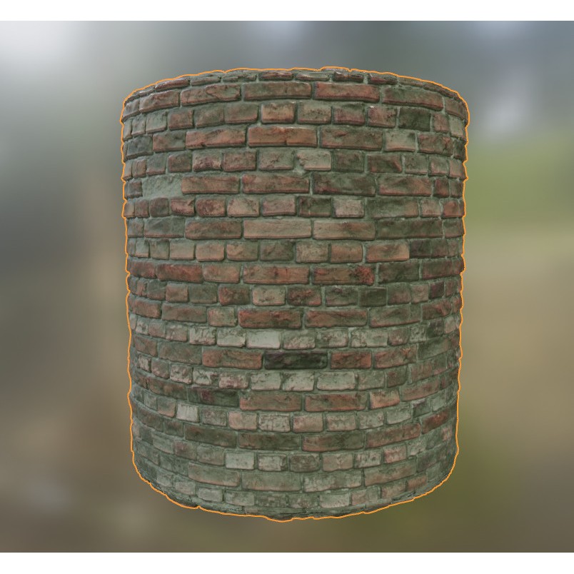 Old Red Brick Wall 3D Model – PBR Seamless Texture for Archviz