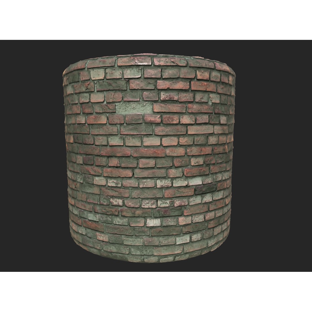 Old Red Brick Wall 3D Model – PBR Seamless Texture for Archviz - View 10