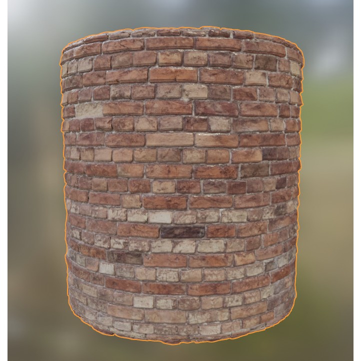 Old Red Brick Wall 3D Model – PBR Seamless Texture for Archviz - View 11