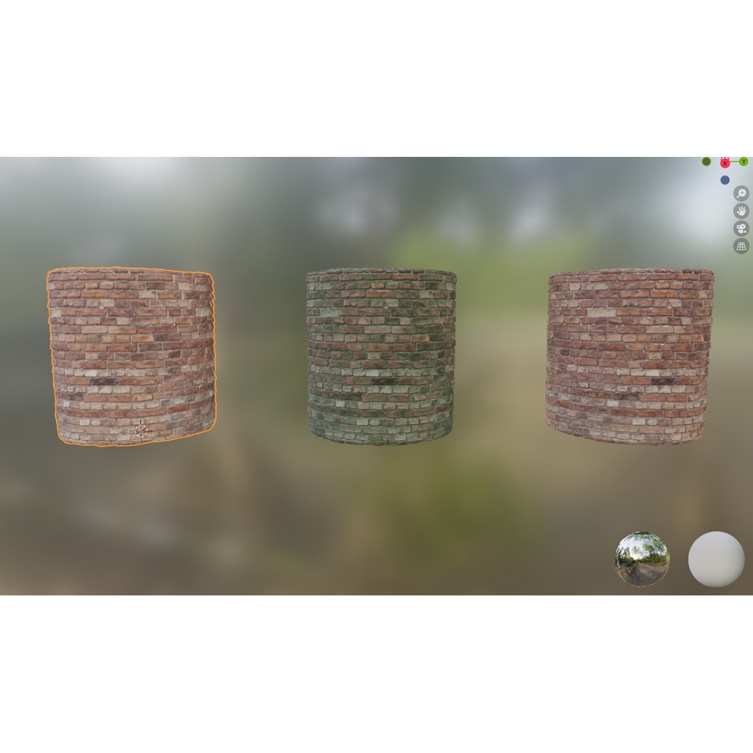 Old Red Brick Wall 3D Model – PBR Seamless Texture for Archviz - View 3