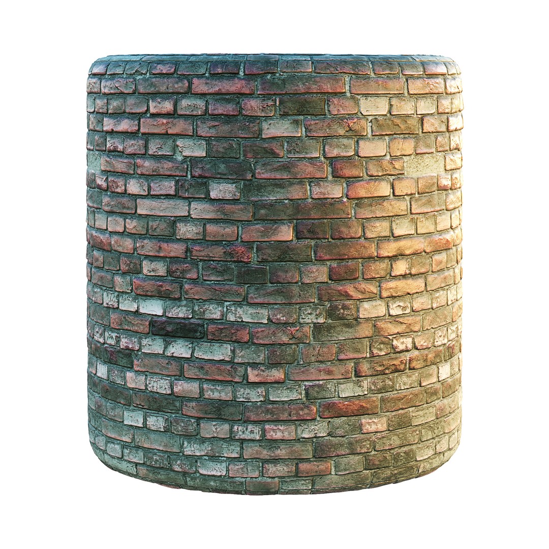 Old Red Brick Wall 3D Model – PBR Seamless Texture for Archviz - View 4