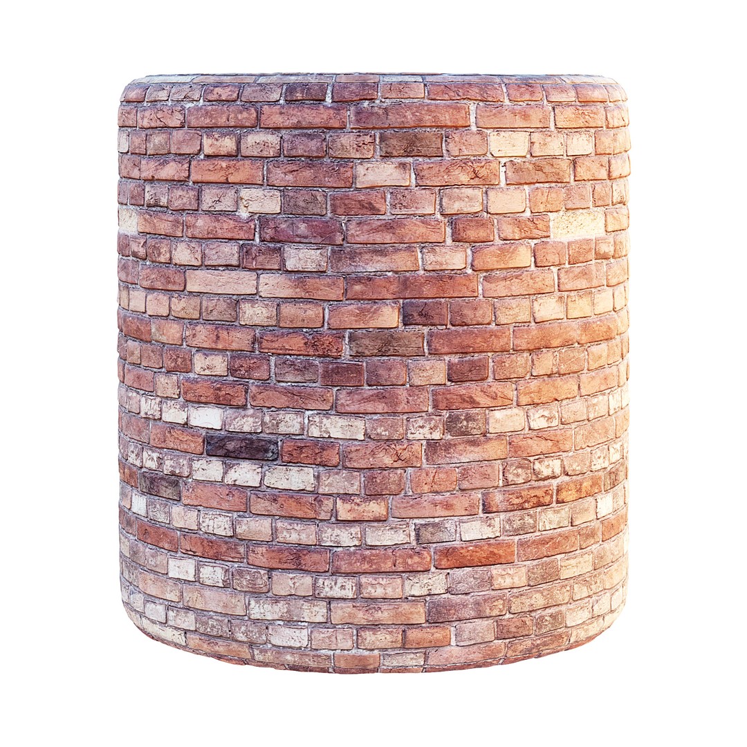 Old Red Brick Wall 3D Model – PBR Seamless Texture for Archviz - View 5