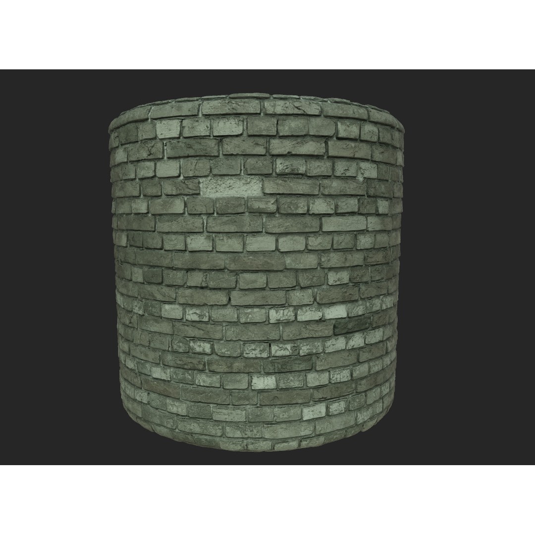 Old Red Brick Wall 3D Model – PBR Seamless Texture for Archviz - View 7