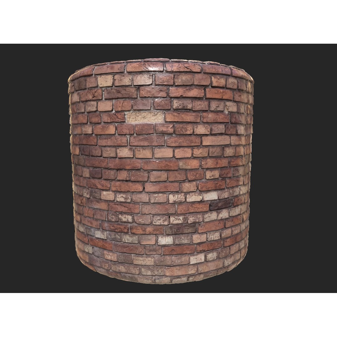 Old Red Brick Wall 3D Model – PBR Seamless Texture for Archviz - View 9