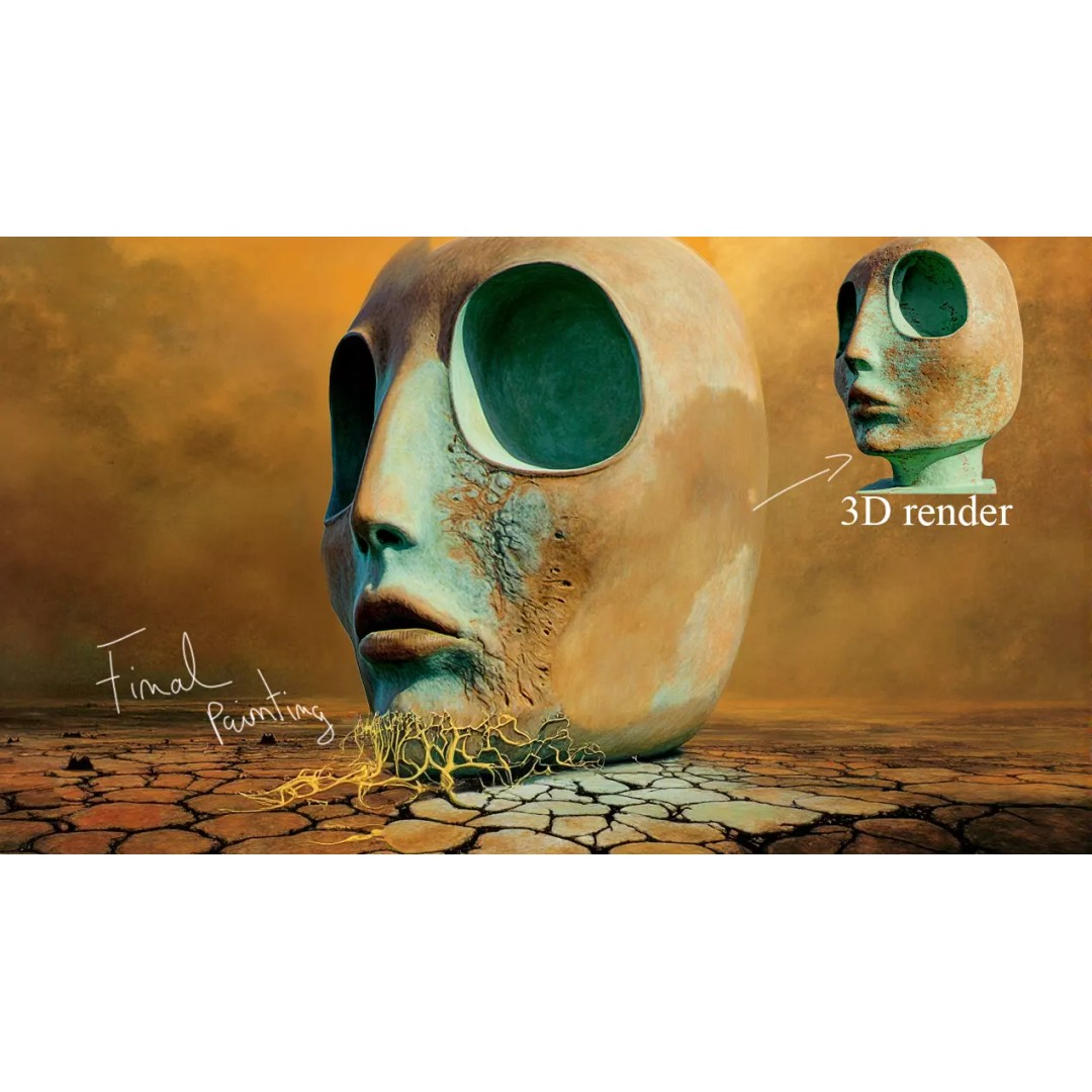 Beksinski Distorted Matter 3D Model – High-Quality Alphas & Shape Objects - View 3