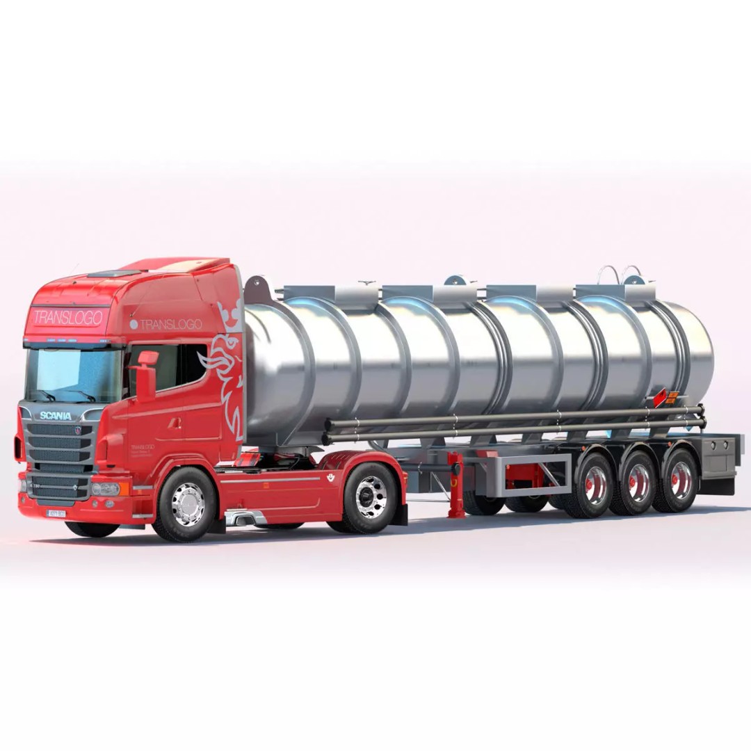 Euro Truck 3D Model – Detailed ADR Tanker, Game Ready FBX - View 2