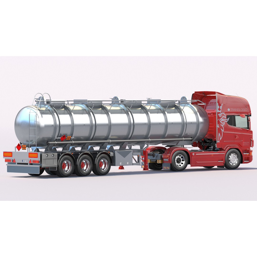 Euro Truck 3D Model – Detailed ADR Tanker, Game Ready FBX - View 5