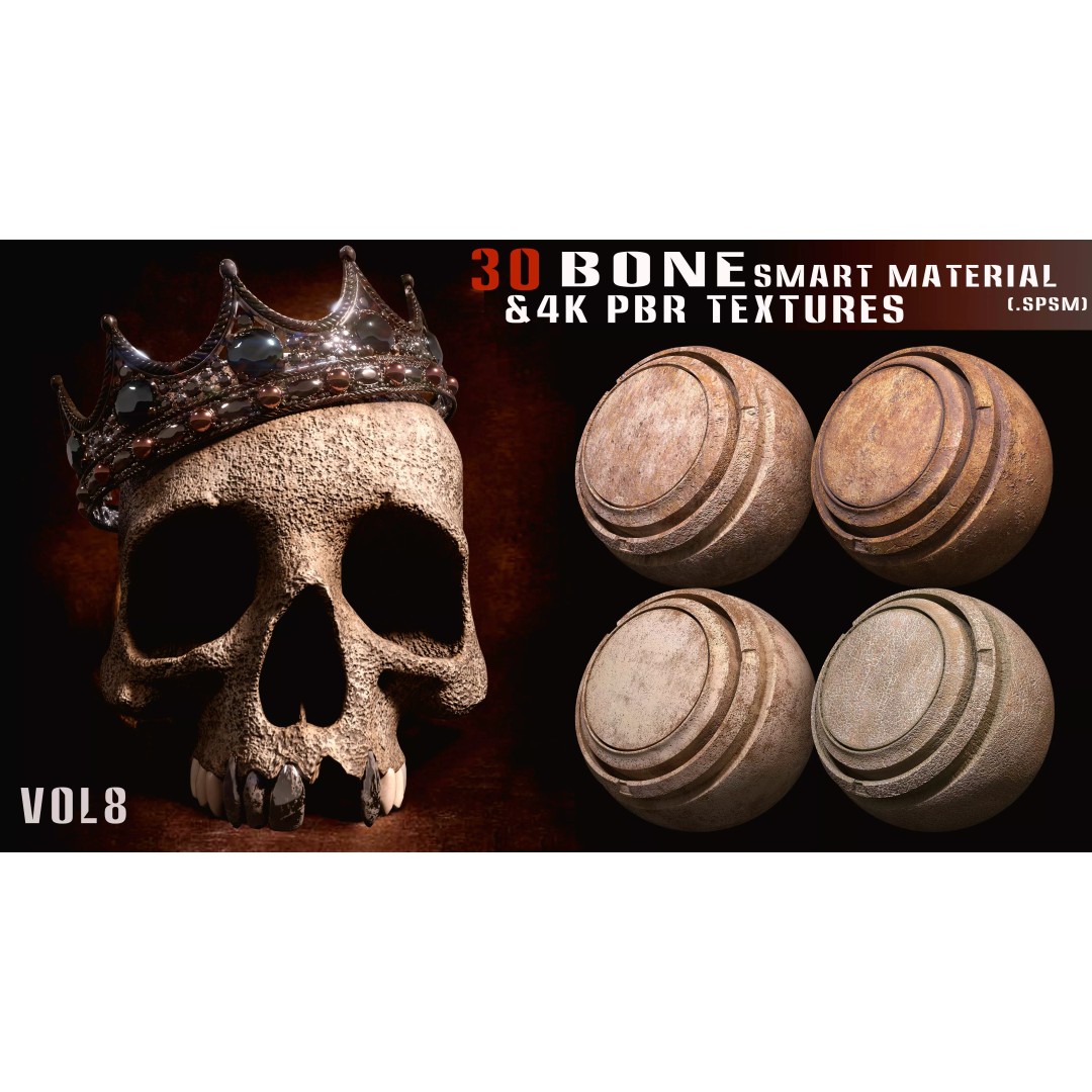 Bone Smart Material 3D Model – High Quality PBR Textures, Substance Painter - View 2