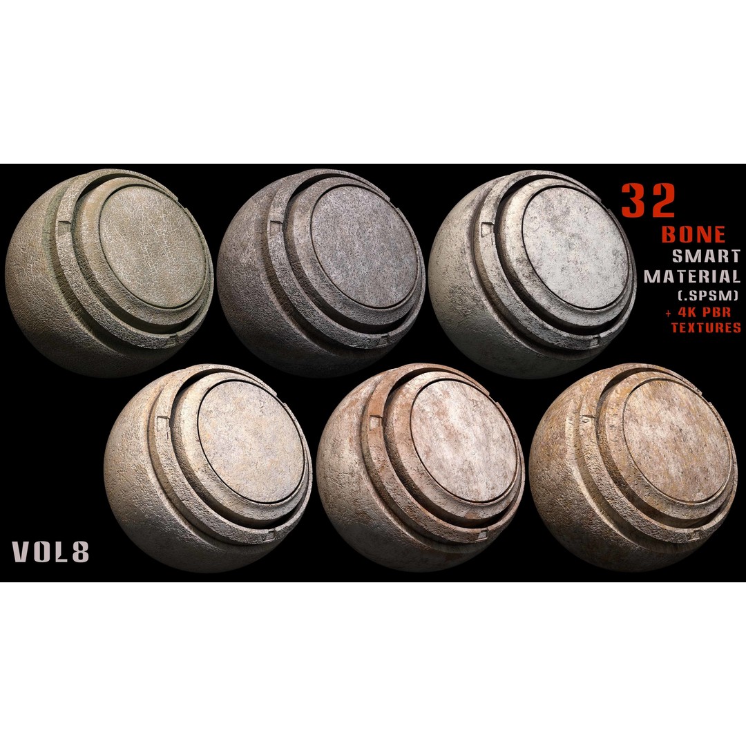 Bone Smart Material 3D Model – High Quality PBR Textures, Substance Painter - View 7