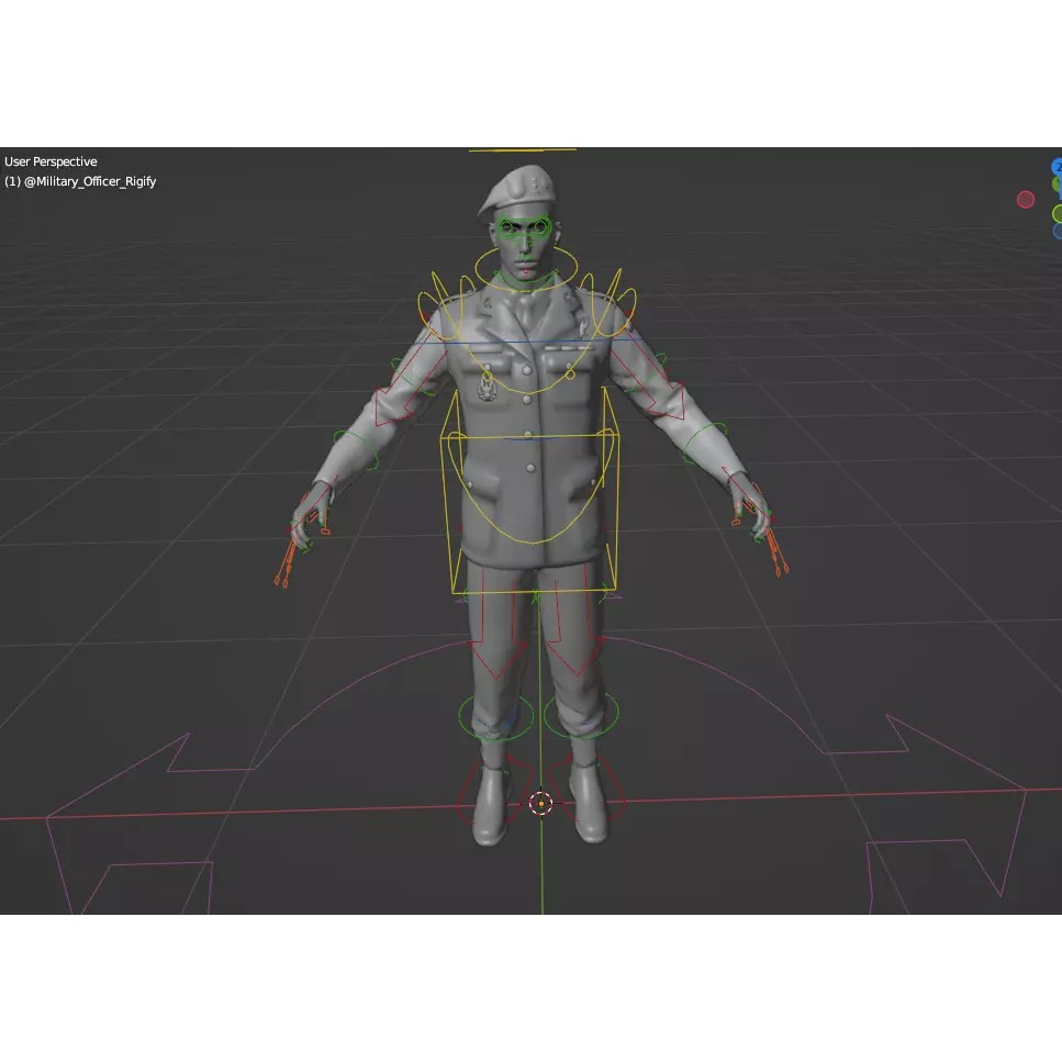 Military Officer 3D Model – Low Poly Game-Ready Character, FBX - View 7
