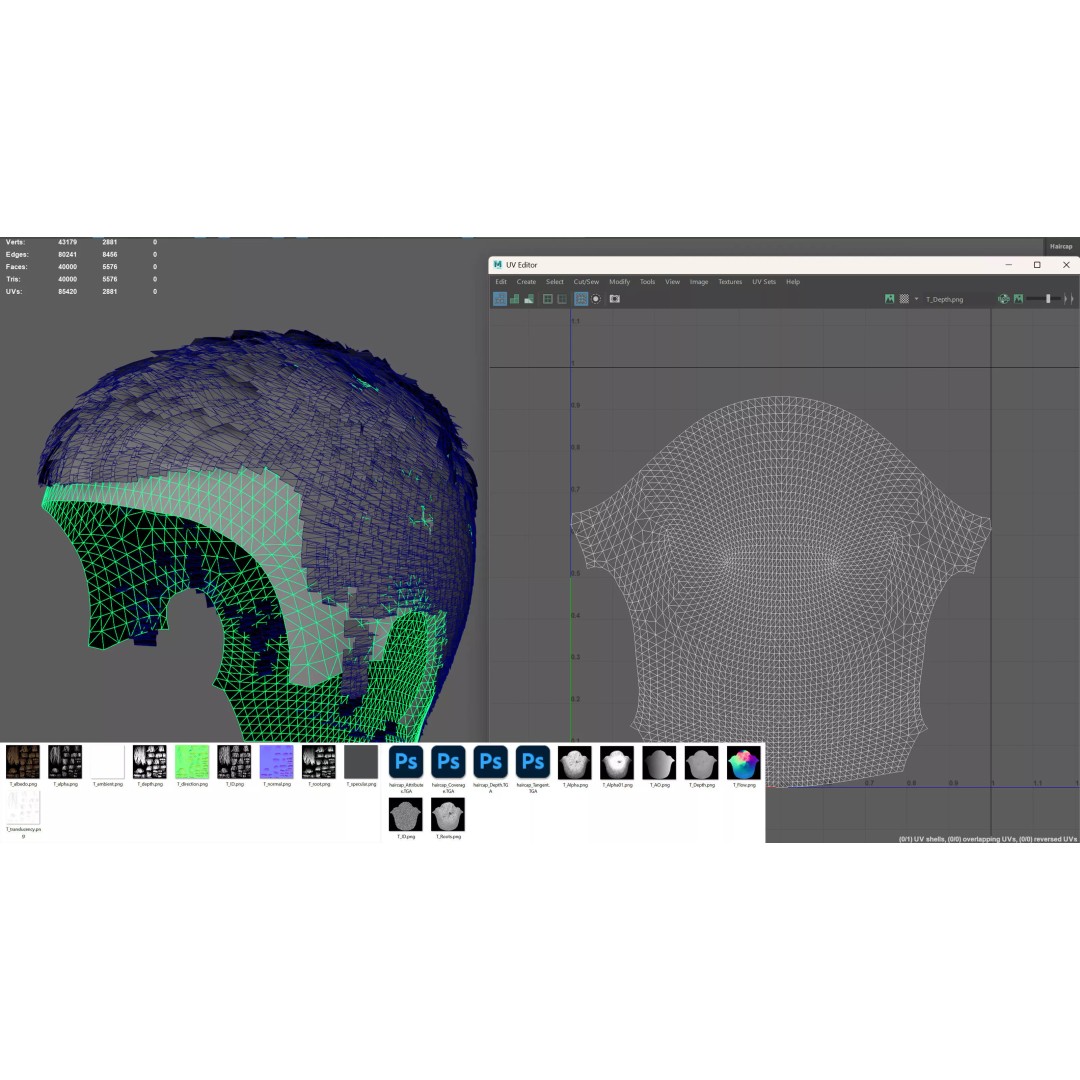 Short Buzz Cut Hair 3D Model – Low Poly Game-Ready Asset, FBX/OBJ - View 13