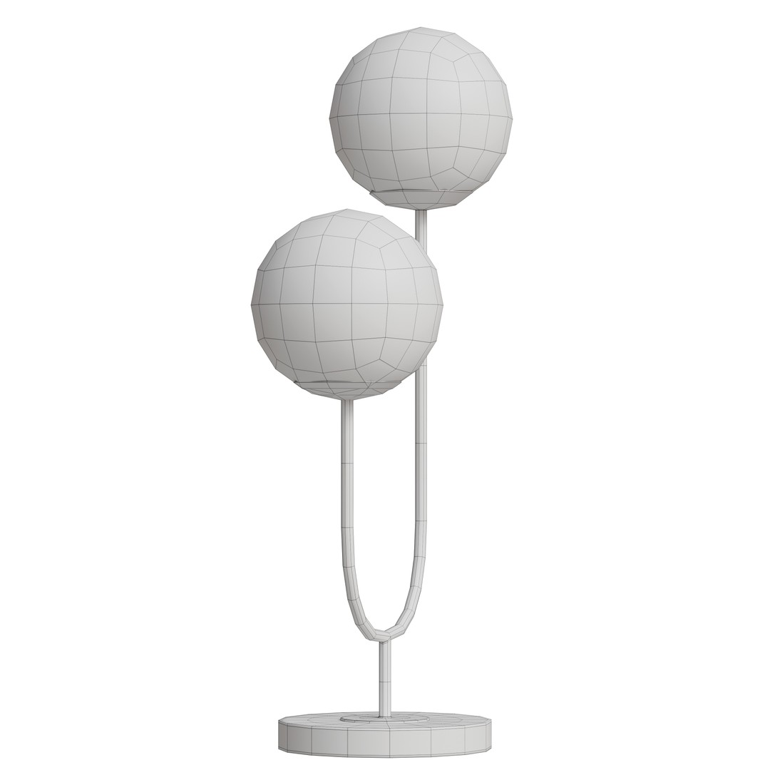 Ruby Metal Table Lamp 3D Model – Mid-Century Modern Low Poly, PBR - View 17