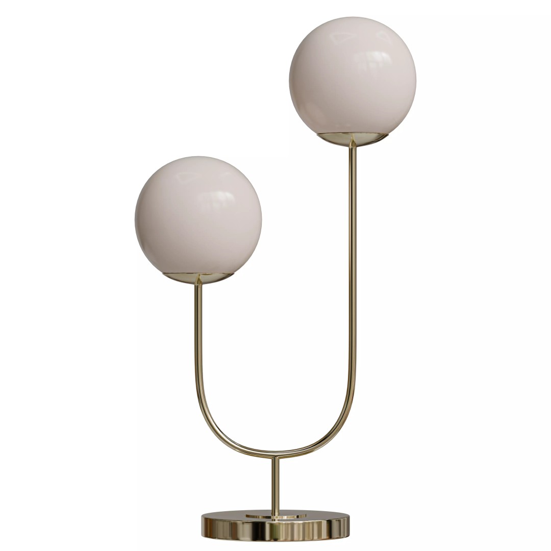 Ruby Metal Table Lamp 3D Model – Mid-Century Modern Low Poly, PBR - View 2