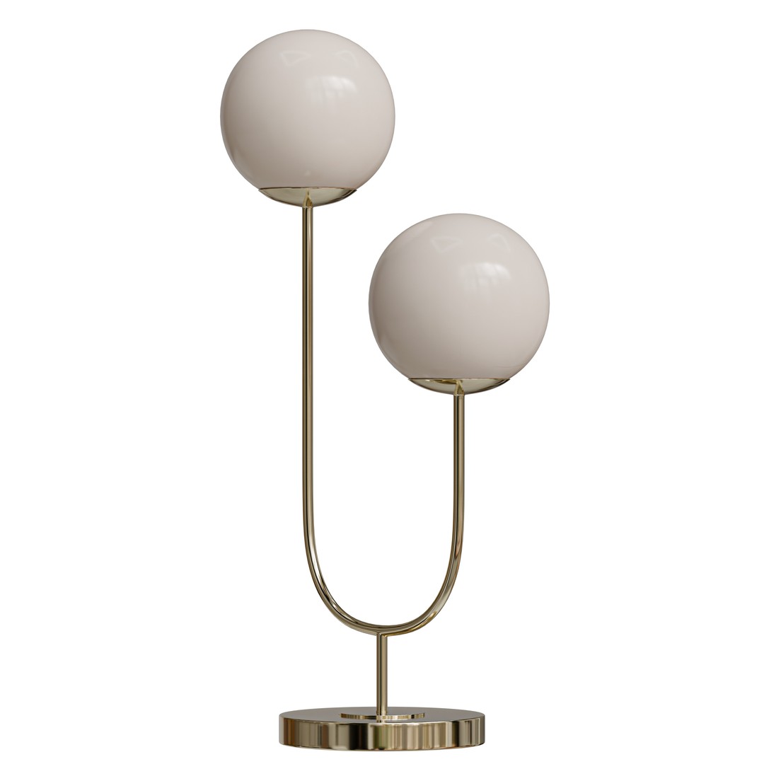 Ruby Metal Table Lamp 3D Model – Mid-Century Modern Low Poly, PBR - View 5