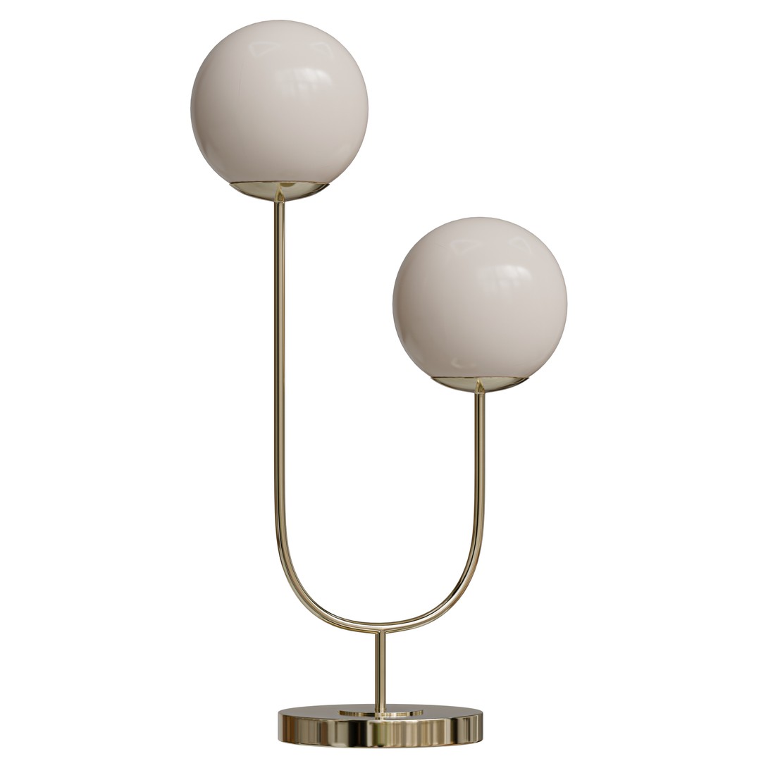 Ruby Metal Table Lamp 3D Model – Mid-Century Modern Low Poly, PBR - View 6