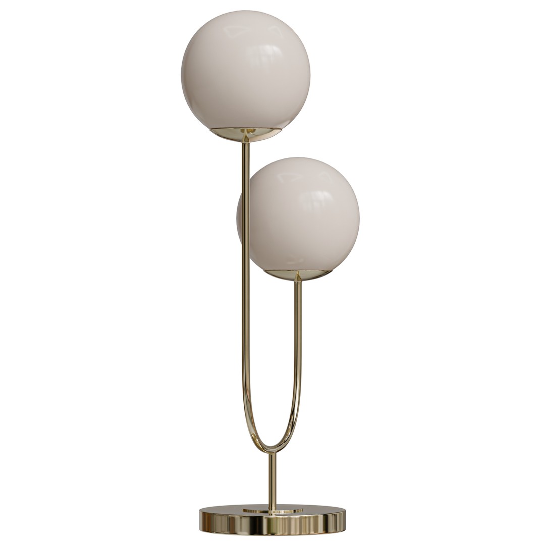 Ruby Metal Table Lamp 3D Model – Mid-Century Modern Low Poly, PBR - View 7