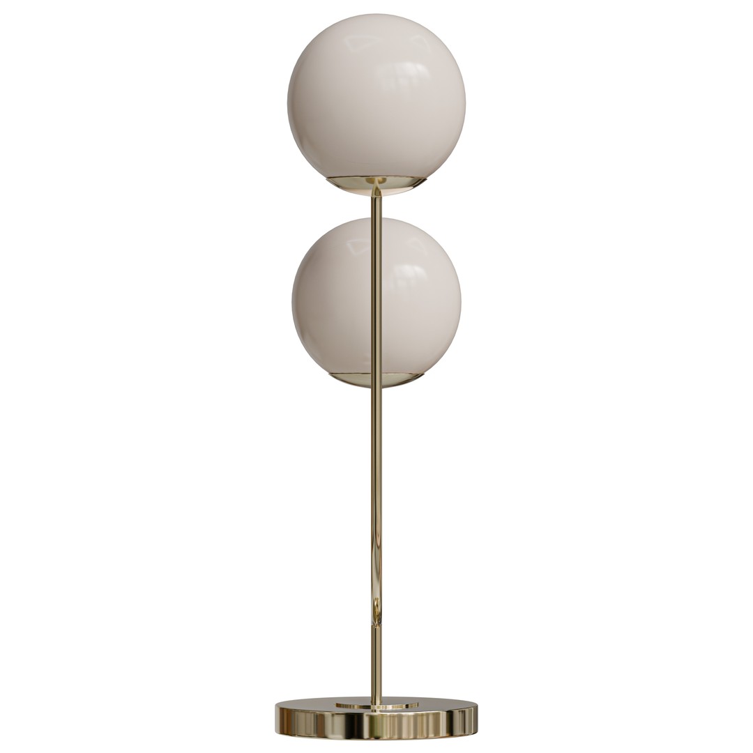 Ruby Metal Table Lamp 3D Model – Mid-Century Modern Low Poly, PBR - View 8